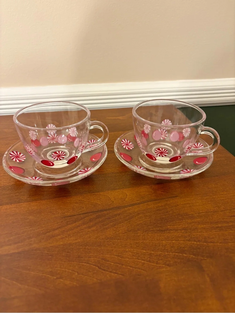 Set of Starbucks Holiday 2007 Peppermint Candy Cup & Saucer